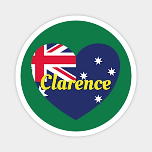 Clarence TAS Australia Australian Flag Heart Magnet